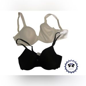 ⭐️ 3 for $22- 2 Underwire Bras: Black & White, 36C, NWOT